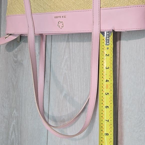 Ted Baker Women Pink& Tan Tote Bag Summer Espadrille Purse - Picture 15 of 15